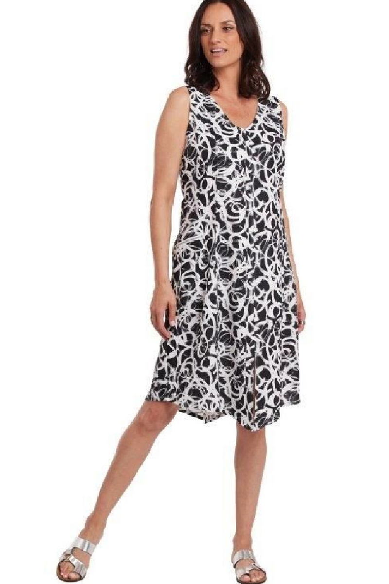 Black and White Swirl Dress – Petunias of Naples