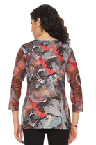 Back view of lightweight stretch knit top