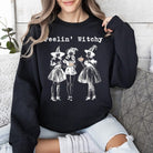 Black Feelin’ Witchy Halloween sweatshirt, cozy oversized fit