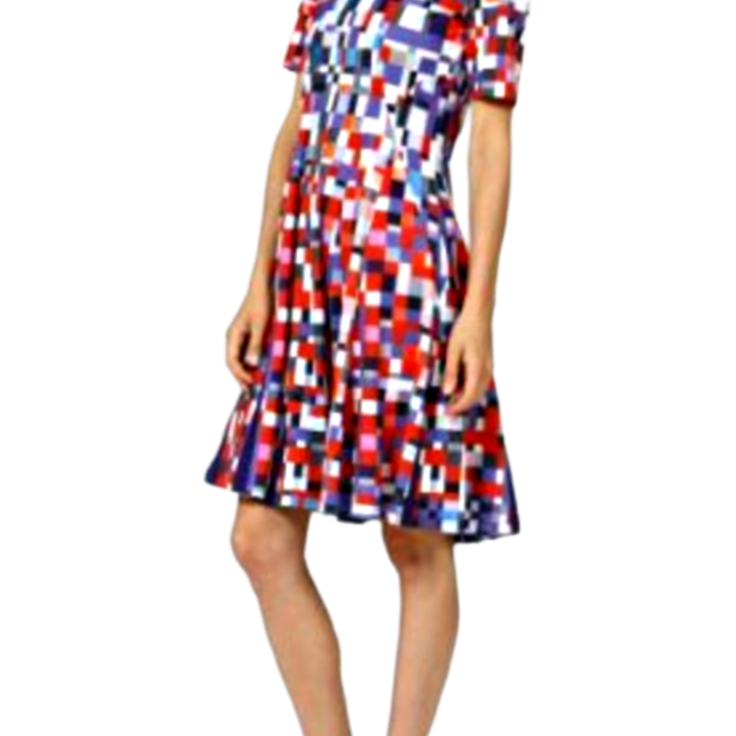 Multi-Color Squares Knit Dress Multi-Color Squares Knit Dress