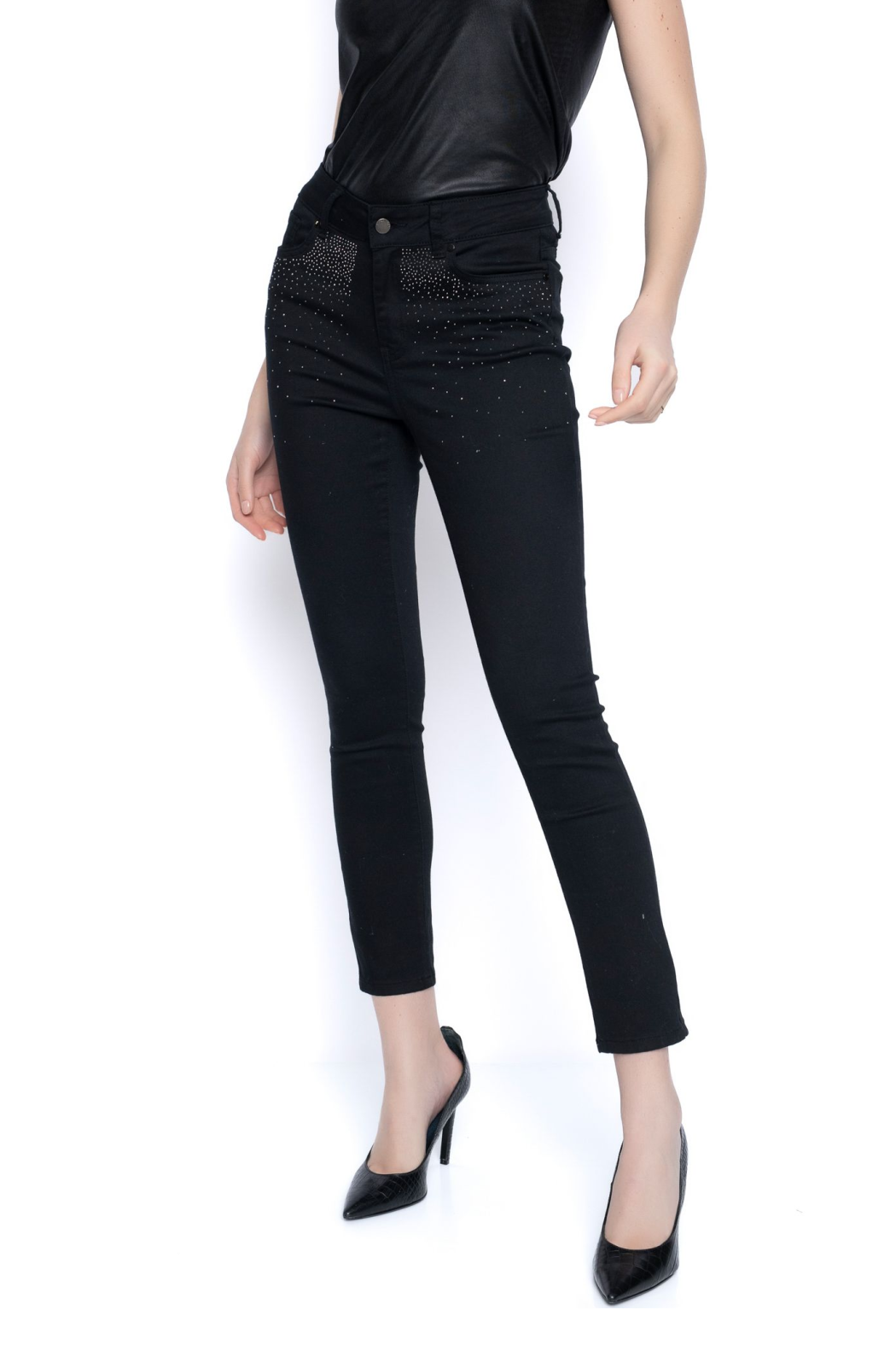Black Rhinestone Embellished Jeans – Petunias of Naples