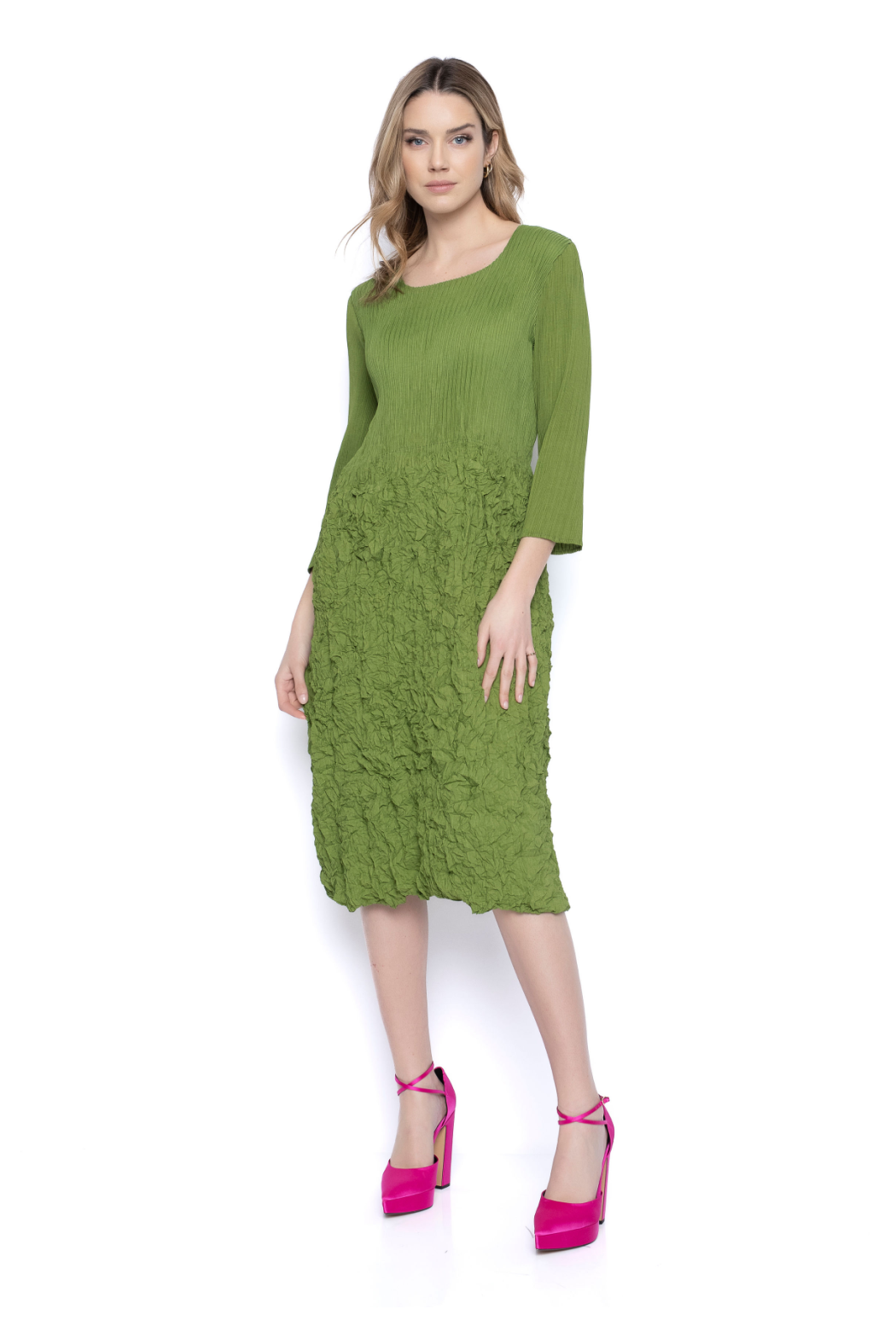 Fern Micro Pleat Crinkle Dress