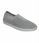 Gray slip-on shoe on a white background