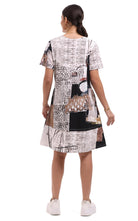 Parsley & Sage abstract knit dress with pockets and short sleeves for women, backview