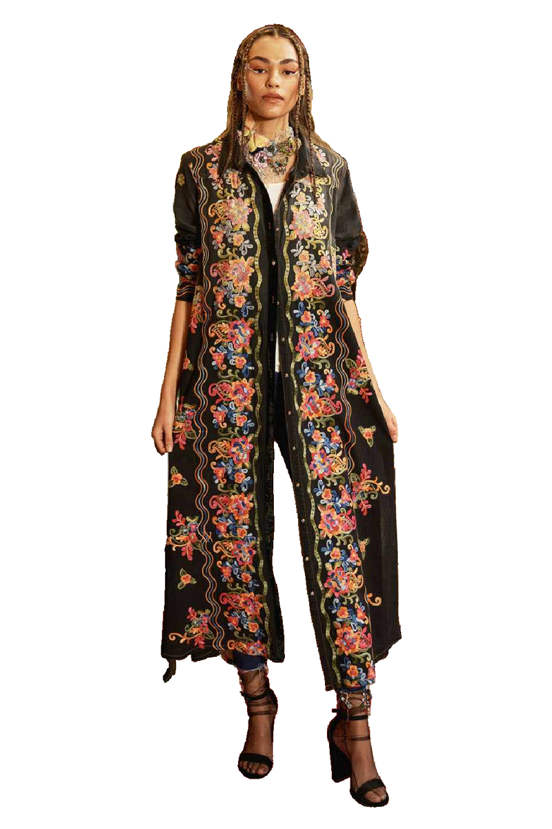 Meadow of Flowers Embroidered Duster – Petunias of Naples