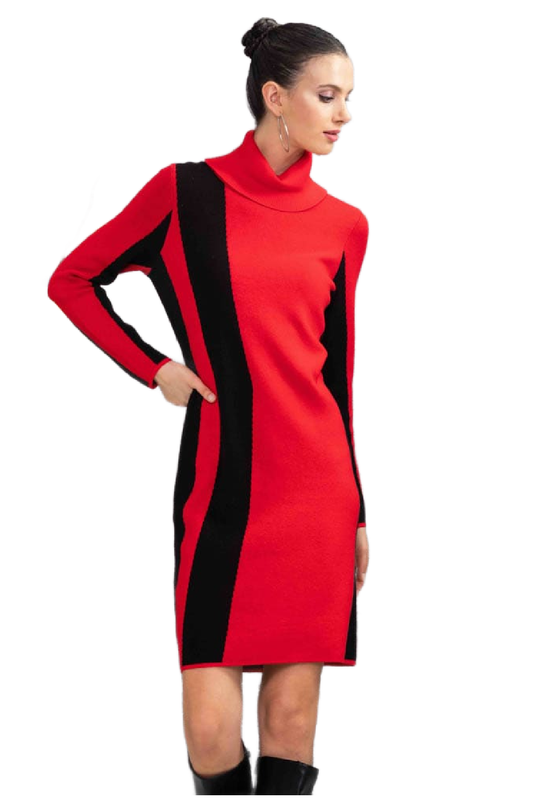 Red and Black Sweater Dress