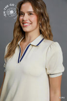 Casual resort style dress by Umgee in ecru
Umgee relaxed fit polo dress for summer