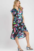 Flowing floral dress perfect for vacation or summer events